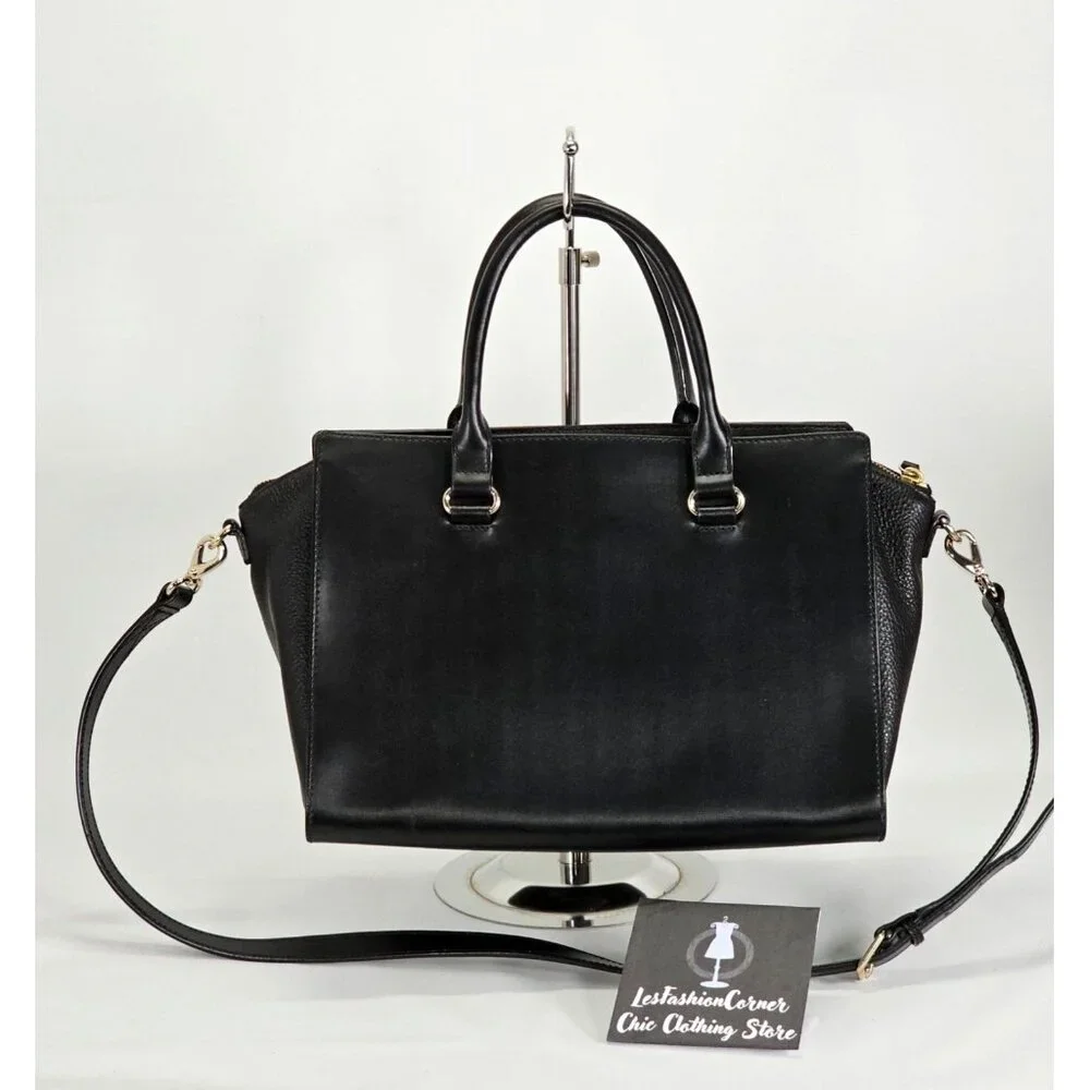 Kate Spade Women's Black Leather Mini Bernadine Hadley Street Satchel Handbag